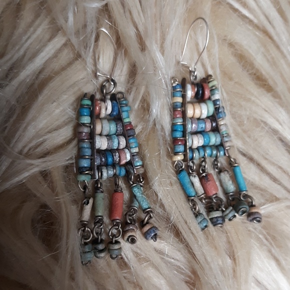 Vintage Jewelry - ❇ANCIENT 2000 B.C.CERTIFIED MUMMY BEAD EARRINGS